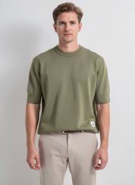 Pull stretch manches courtes vert MATINIQUE homme