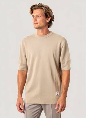 Pull stretch manches courtes beige MATINIQUE homme