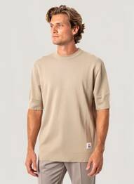 Pull stretch manches courtes beige MATINIQUE homme