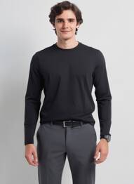 T-shirt broderie manches longues noir MUSTANG homme