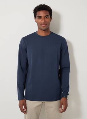 T-shirt broderie manches longues bleu MUSTANG homme