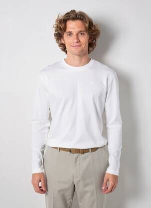 T-shirt broderie manches longues blanc MUSTANG homme