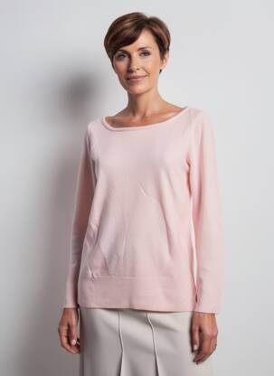 Pull coupe cintrée manches longues rose PHILDAR femme