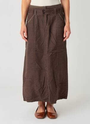 Jupe longue coupe droite marron PHILDAR femme