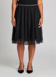 Jupe mi-longue coupe évasée noir BONOBO femme
