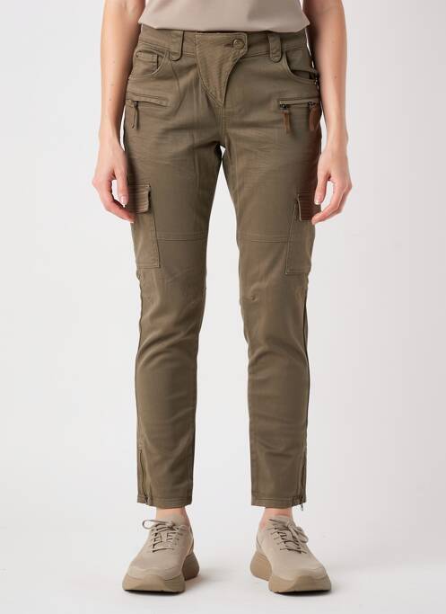 Pantalon cargo tissage popeline taille basse marron LA REDOUTE femme