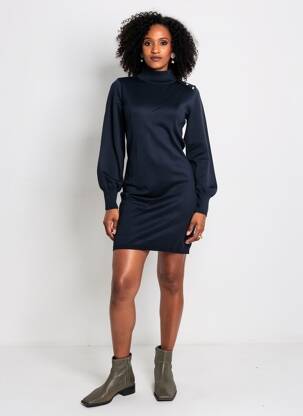 Robe pull stretch manches longues bleu MOLLY BRACKEN femme