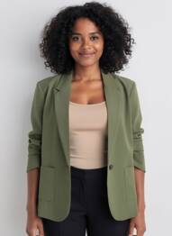 Blazer finition intérieure doublée vert CREAM femme