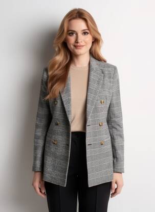 Blazer poignets boutonnés gris C'EST BEAU LA VIE femme