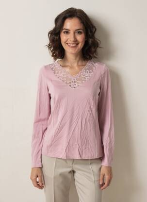 T-shirt manches longues manches longues rose CREAM femme