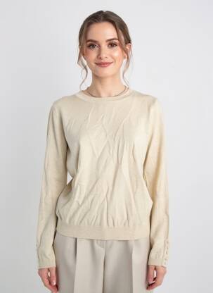 Pull coupe cintrée manches longues beige MOLLY BRACKEN femme