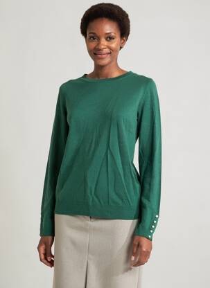 Pull coupe cintrée manches longues vert MOLLY BRACKEN femme