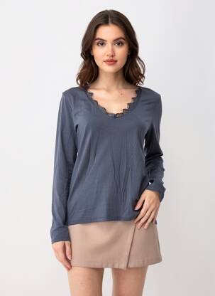 T-shirt manches longues manches longues bleu LES TROPEZIENNES PAR M.BELARBI femme
