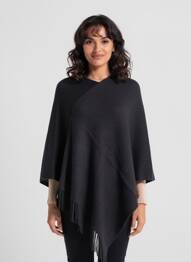 Poncho coupe ample noir MOLLY BRACKEN femme