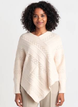 Pull col v manches longues beige CREAM femme