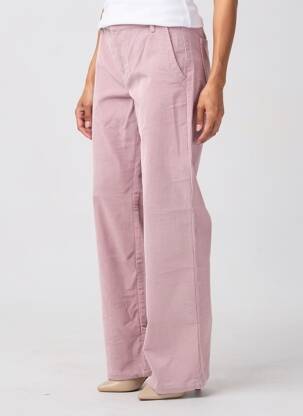 Pantalon large taille à pinces taille haute rose CREAM femme