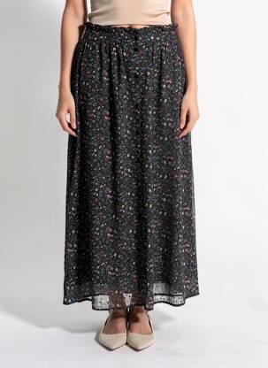 Jupe longue coupe fluide noir MOLLY BRACKEN femme