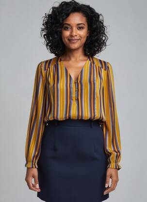 Blouse manches longues manches longues jaune SEASON femme