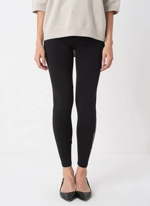 Legging tissage jersey taille normale noir GUESS femme