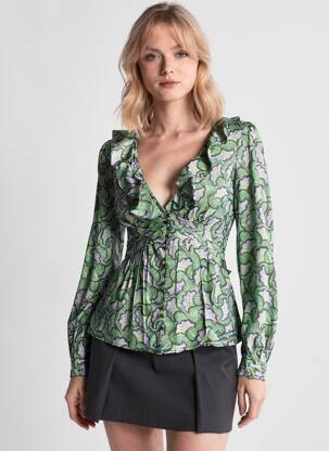 Chemisier imprimé fleurs manches longues vert PEPE JEANS femme
