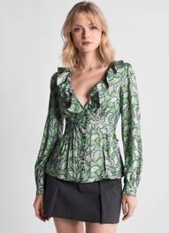 Chemisier imprimé fleurs manches longues vert PEPE JEANS femme