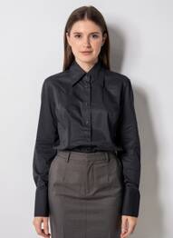 Chemisier coupe cintrée manches longues noir GUESS femme