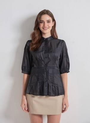 Chemisier manches courtes manches courtes noir PEPE JEANS femme