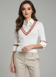 Pull coupe cintrée manches 3/4 blanc GUESS femme