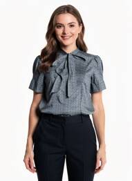 Chemisier coupe cintrée manches courtes bleu PEPE JEANS femme