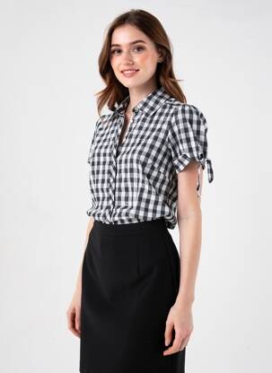 Chemisier manches courtes manches courtes noir PEPE JEANS femme