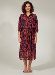 Robe longue manches courtes manches courtes bleu BLANC BOHEME femme