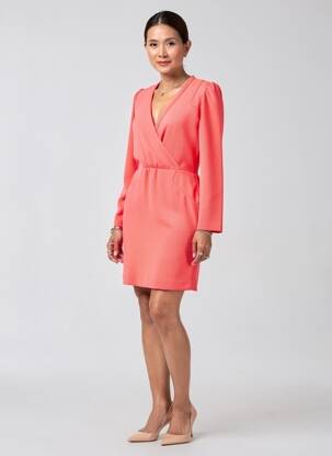 Robe courte manches longues manches longues rose HOSS femme
