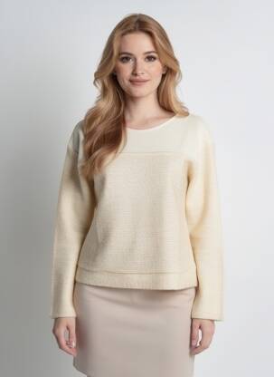 Pull stretch manches longues beige GAËLLE BARRE femme