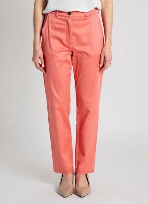 Pantalon droit fermeture zippée sous rabat boutonné rose MON N°2 femme