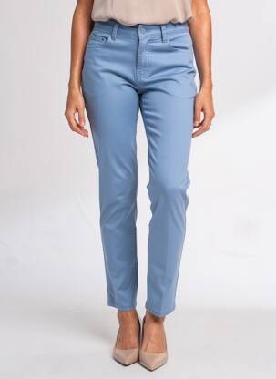 Pantalon slim tissage popeline taille normale bleu VOGGO femme