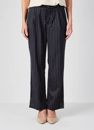 Pantalon droit tissage popeline taille normale bleu SARAH JOHN femme