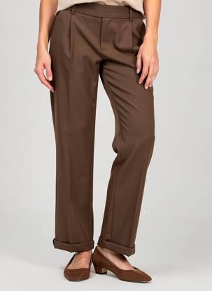 Pantalon droit stretch taille normale marron DROLE DE COPINE femme
