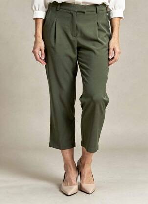 Pantalon 7/8 taille élastique taille normale vert MAJOLICA femme