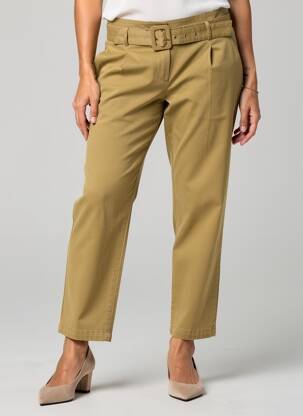 Pantalon chino tissage popeline taille normale marron FASCINATE femme