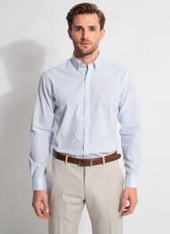Chemise manches longues coupe cintrée bleu CARNET DE VOL homme