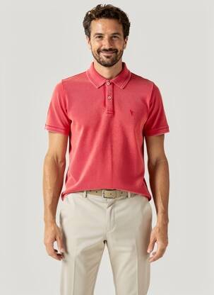 Polo stretch manches courtes rouge CARNET DE VOL homme