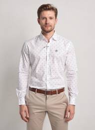 Chemise manches longues imprimé fantaisie blanc MY SCOOTER homme