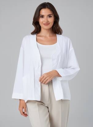 Veste casual coupe droite blanc BLANC BOHEME femme