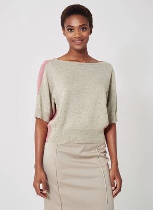 Top stretch manches 3/4 beige BLANC BOHEME femme
