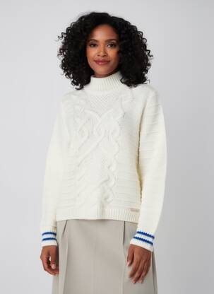 Pull coupe cintrée manches longues blanc SAINT JAMES femme