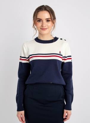 Pull coupe cintrée manches longues bleu SAINT JAMES femme