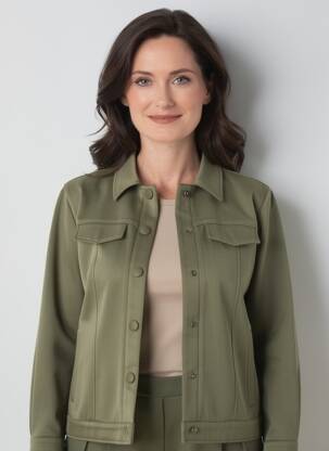 Veste casual tissage suedine vert SENORETTA femme