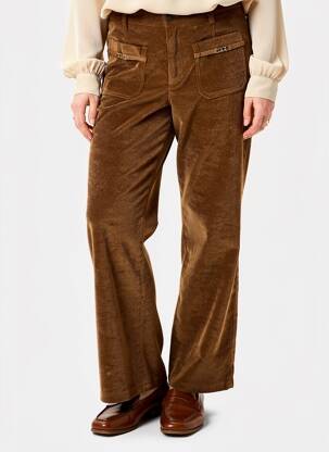 Pantalon droit stretch taille normale marron SOET femme