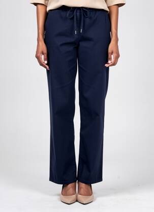 Pantalon droit tissage popeline taille normale bleu SAINT JAMES femme