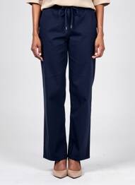 Pantalon droit tissage popeline taille normale bleu SAINT JAMES femme
